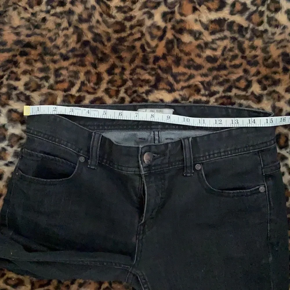 Free People Factory Faded Black Distressed Ripped Jeans